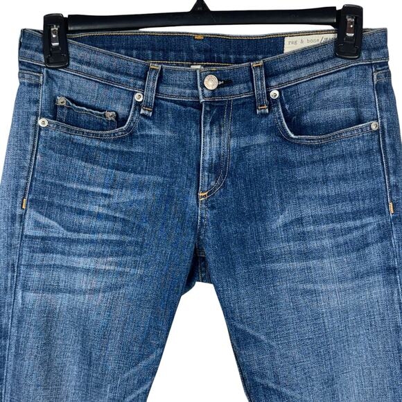 Rag & Bone SZ 28 The Dre Boyfriend Jeans Bradford Low-Rise Zip-Fly Whiskered - Picture 2 of 11
